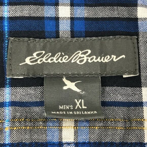 Eddie Bauer Button Up Shirt Men's XL Plaid Short Sleeve 100% Cotton Classic Fit - Picture 7 of 9